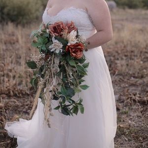 Original Ivory and Champagne Layered Wedding Gown made in-store